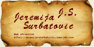 Jeremija Šurbatović vizit kartica